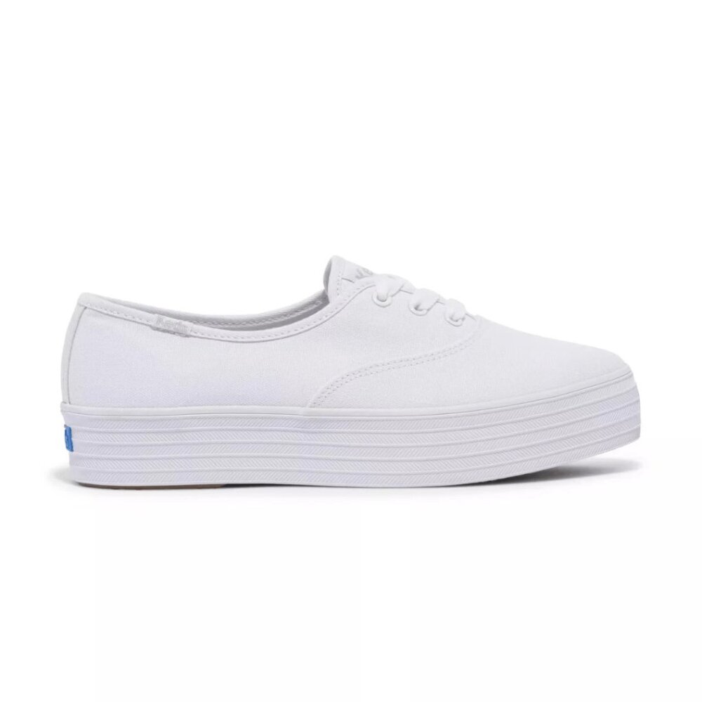 Keds Point Platform Canvas Lace Up White Size 5.5